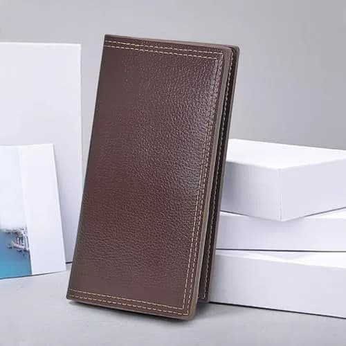 AdiStylinno Long Wallet for Men, Minimalist Leather Bifold Slim Wallets, Fashion Clutch Purse Credit Card Holder Wallet (Coffee) thumbnail 6