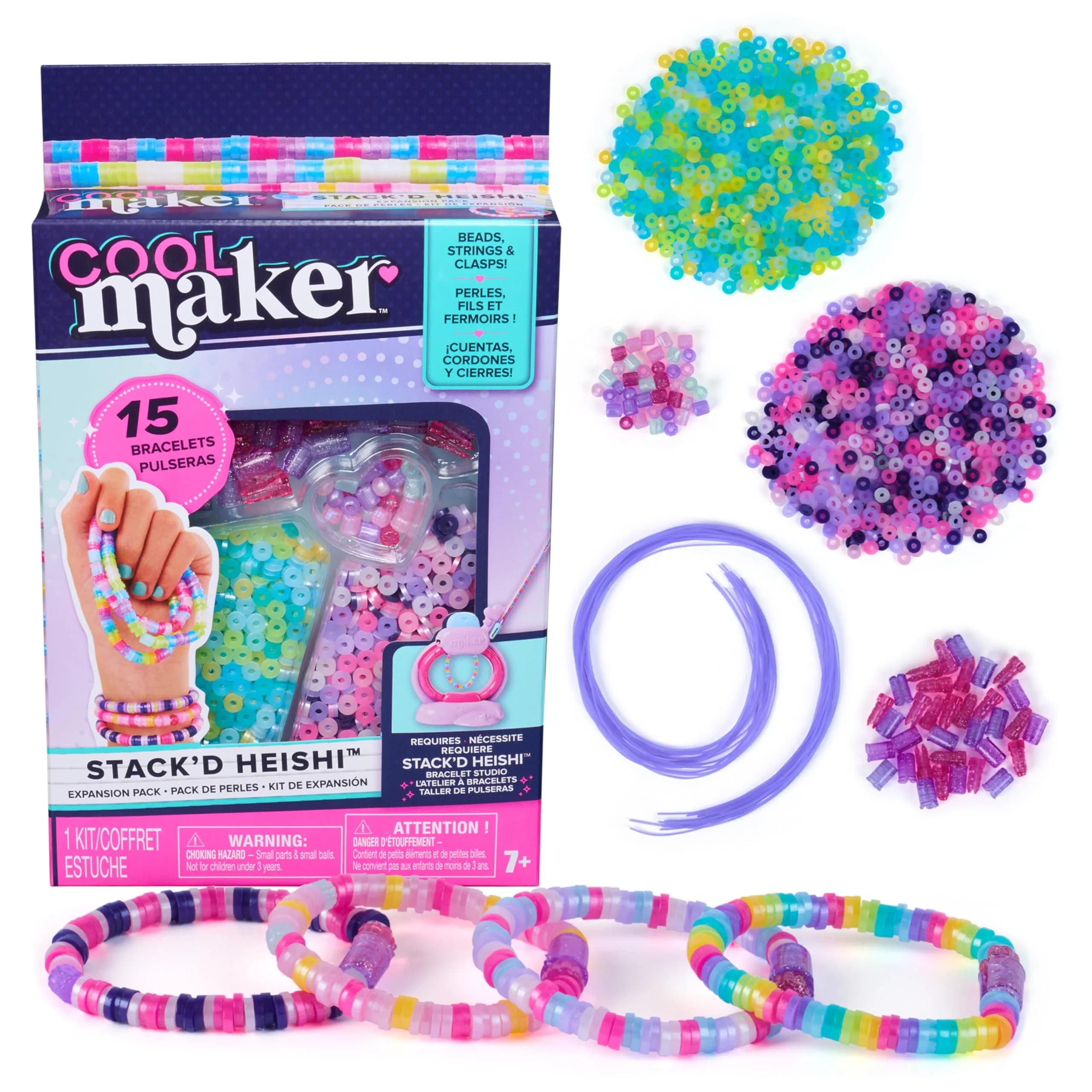 Cool Maker Stack’d Heishi Expansion Pack Bracelet Bead Kit 1340 Beads | Ages 7+ for DIY Crafters