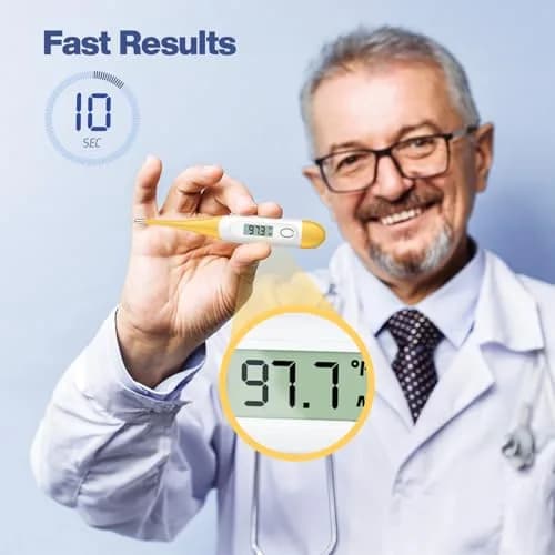 Boncare Digital Thermometer for Adults, Kids & Babies, Yellow | 10-Second Reading, Waterproof Tip thumbnail 2
