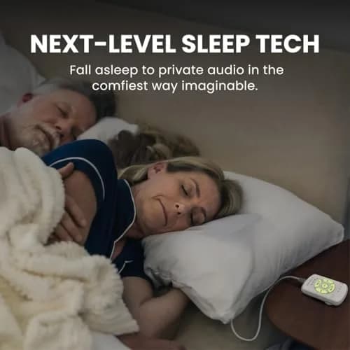 Avantree Slumber 2 Bluetooth Pillow Speaker for Side Sleepers | 4 Ultra-Flat Speakers, White Noise, Remote Control & Sleep Timer, Soft Design for Sleeping, Podcasts & Audiobooks, Gray thumbnail 2