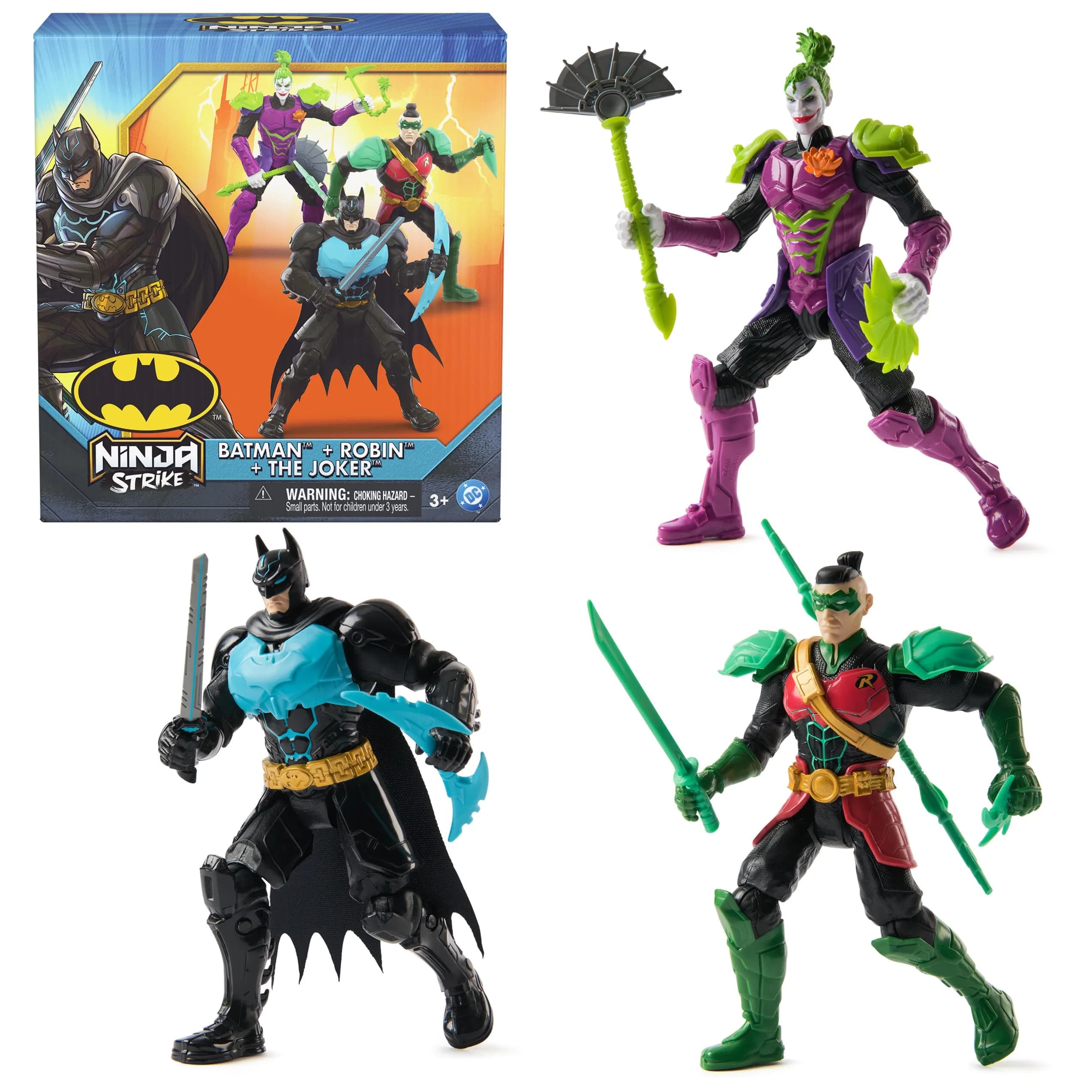 DC Comics Batman Ninja Strike 6" 3-Pack Battle Set Action Figures with Pop-Out Ninja Accessories for Kids Ages 3 & Up — Multicolor