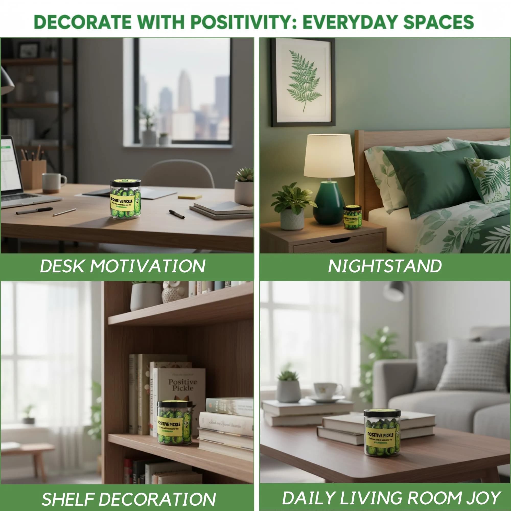 DEARMINE Emotional Support Pickle Jar with 60 Affirmation Cards, Pickle Gifts thumbnail 6