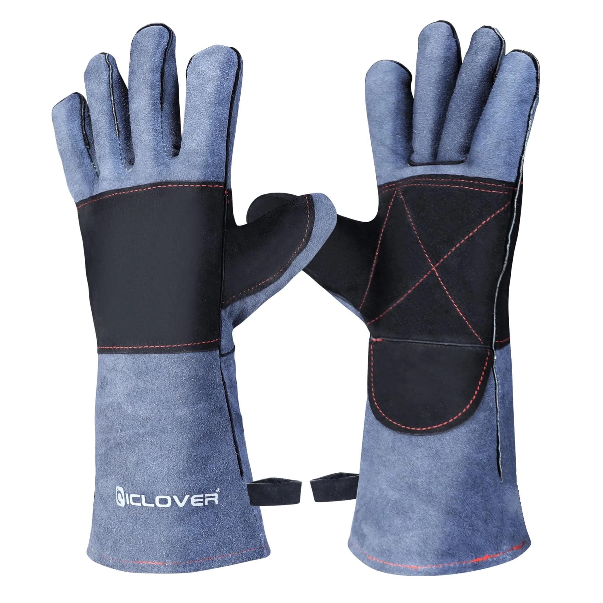 IC ICLOVER Animal Handling Gloves Large 16-inch (40.64cm) | Snake Bite Proof Double Leather for Men — M -14inch