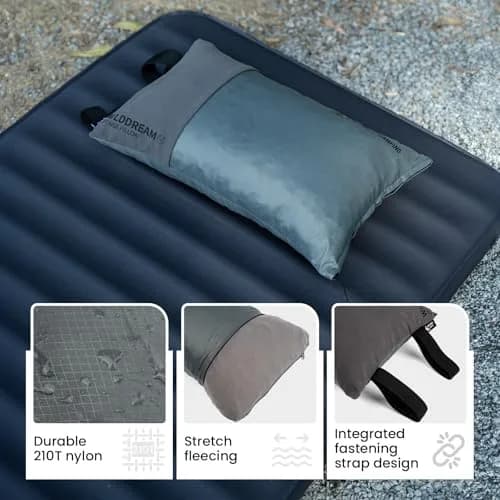 ONETIGRIS Wilddream Camping Pillow Shredded Memory Foam Medium Cool Gray | Compact & Comfortable for Backpacking, Travel, and Car Trips thumbnail 5