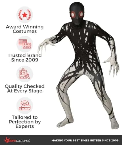 Morphsuits Zalgo Kids Costume Black XL | Full Body Spandex Suit with Hood thumbnail 5
