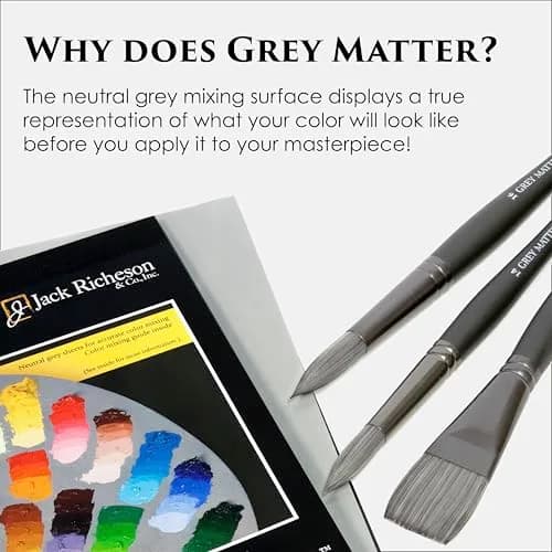 Jack Richeson Grey Matters Disposable Paper Palette 6” x 9” | Acid-Free, Seep-Resistant, 3 Pack with Palette Knife thumbnail 4