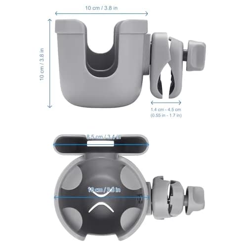 Accmor Universal Stroller Cup Holder with Phone, Bike & Wheelchair Attachment | Fits Uppababy Graco thumbnail 9