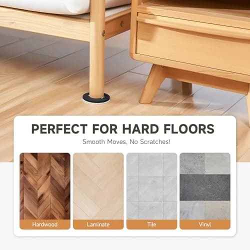 CO-Z Felt Furniture Sliders for Hardwood Floors | 8pcs 3.5" Reusable Floor Protectors thumbnail 3