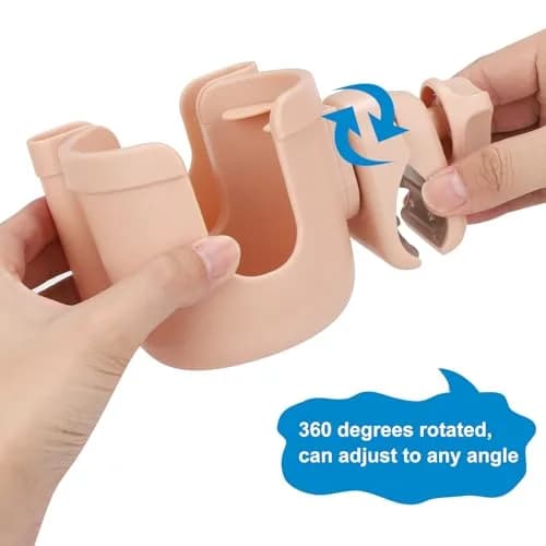 Accmor Stroller Cup Holder with Phone Holder, Universal Fit, 0.55–1.7 in Clamp, Durable ABS | Fits Uppababy, Graco, Bugaboo, Nuna thumbnail 7