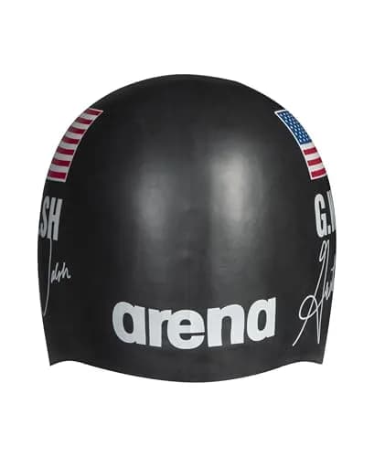 ARENA Signature Collection Gretchen Walsh Autograph Unisex Adult Molded Silicone Swim Cap | Black thumbnail 1