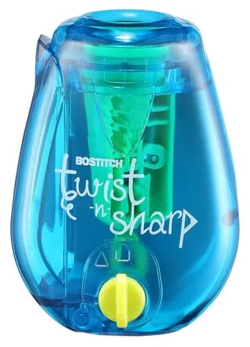 Bostitch Office Twist-n-Sharp Pencil Sharpener, Blue, 1 Unit | Customizable Tip Saver Technology thumbnail 1