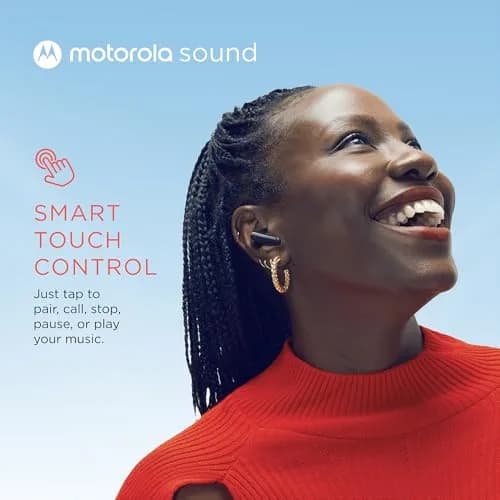 Motorola Sound Moto Buds 125 True Wireless Earbuds Black | IPX5 Waterproof, Bluetooth 5.2, 17 Hrs Total Playtime thumbnail 5