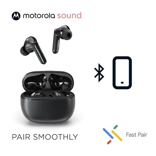 Motorola Sound Moto Buds 125 True Wireless Earbuds Black | IPX5 Waterproof, Bluetooth 5.2, 17 Hrs Total Playtime thumbnail 7