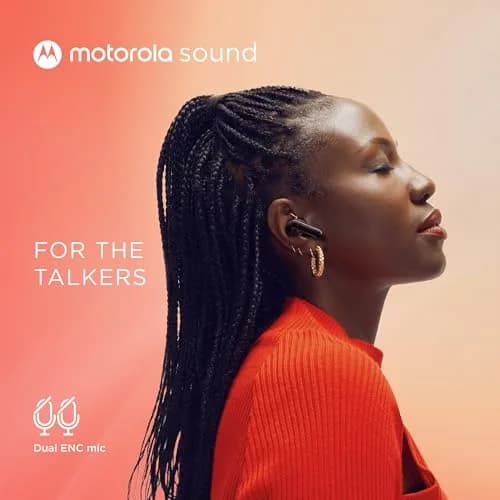 Motorola Sound Moto Buds 125 True Wireless Earbuds Black | IPX5 Waterproof, Bluetooth 5.2, 17 Hrs Total Playtime thumbnail 3