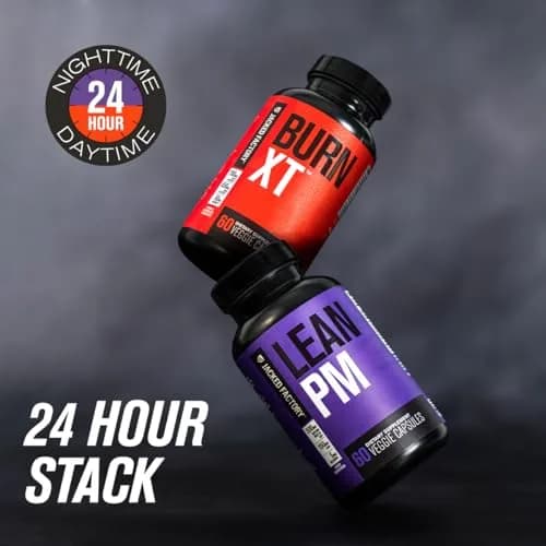 Jacked Factory Burn-XT + Lean-PM Kit 120 Capsules | 24-Hour Body Composition & Metabolism Support Stack thumbnail 2