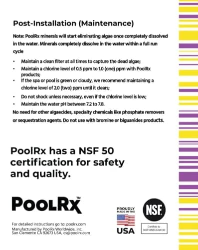poolrx Mineral Algaecide 4-Unit Pack | Up to 6-Month Algae Control for 400-1000 Gallons thumbnail 8