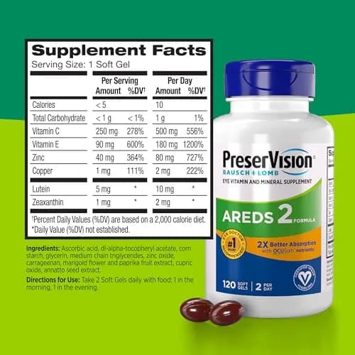 PreserVision AREDS 2 Eye Vitamins OCUSorb Formula 120 Softgels | Clinically Proven AREDS2 Formula for Eye Health thumbnail 5
