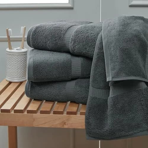 Towel Bazaar Premium Turkish Cotton Bath Sheets 35x70 Inches (2-Pack, Dark Gray) | Wraps Fully Around thumbnail 2