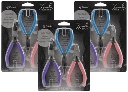 Cousin Jewelry & Craft Tool Kit 3-Piece | Jewelry Making Essentials with Heavy-Duty Pliers (Pack of 3) thumbnail 1