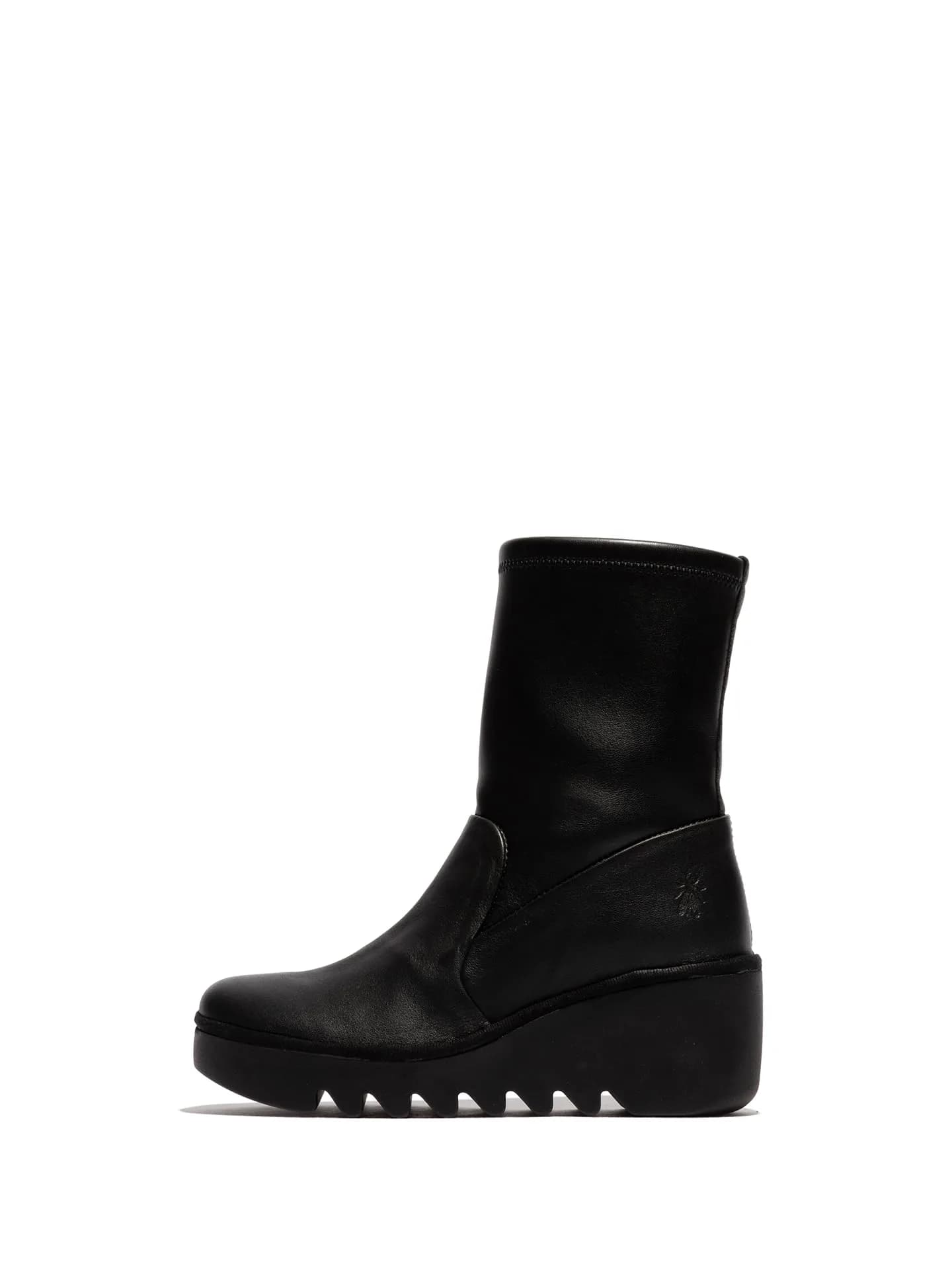 FLY London Womens Boik602Fly Black 7-7.5 | Unique wedge heel style, waterproof leather, Portugal-made - main product image