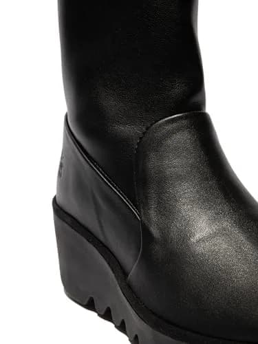 FLY London Womens Boik602Fly Black 7-7.5 | Unique wedge heel style, waterproof leather, Portugal-made thumbnail 2