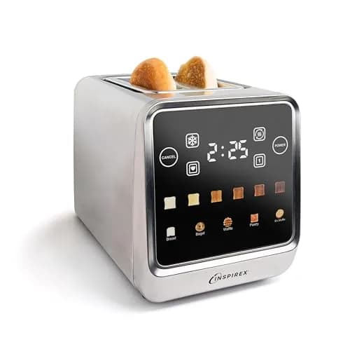 Nostalgia Inspirex Touch Screen Toaster - 2 Slice Extra-Wide Slots | 5 Bread Types & 6 Browning Levels thumbnail 1