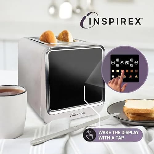 Nostalgia Inspirex Touch Screen Toaster - 2 Slice Extra-Wide Slots | 5 Bread Types & 6 Browning Levels thumbnail 6