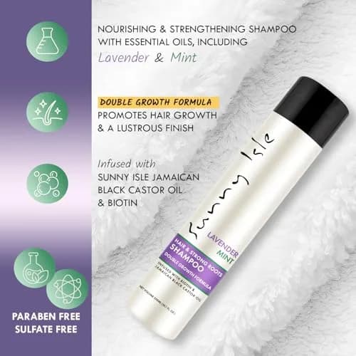 Sunny Isle Lavender Mint Hair & Strong Roots Shampoo 10.1oz | Nourishes & Strengthens Hair, Infused with Jamaican Castor Oil thumbnail 4