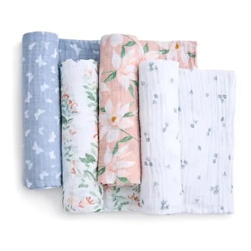 aden + anais Essentials Cotton Muslin Swaddle, 44x44 Inches | Breathable Baby Blanket for Newborns & Infants thumbnail 3