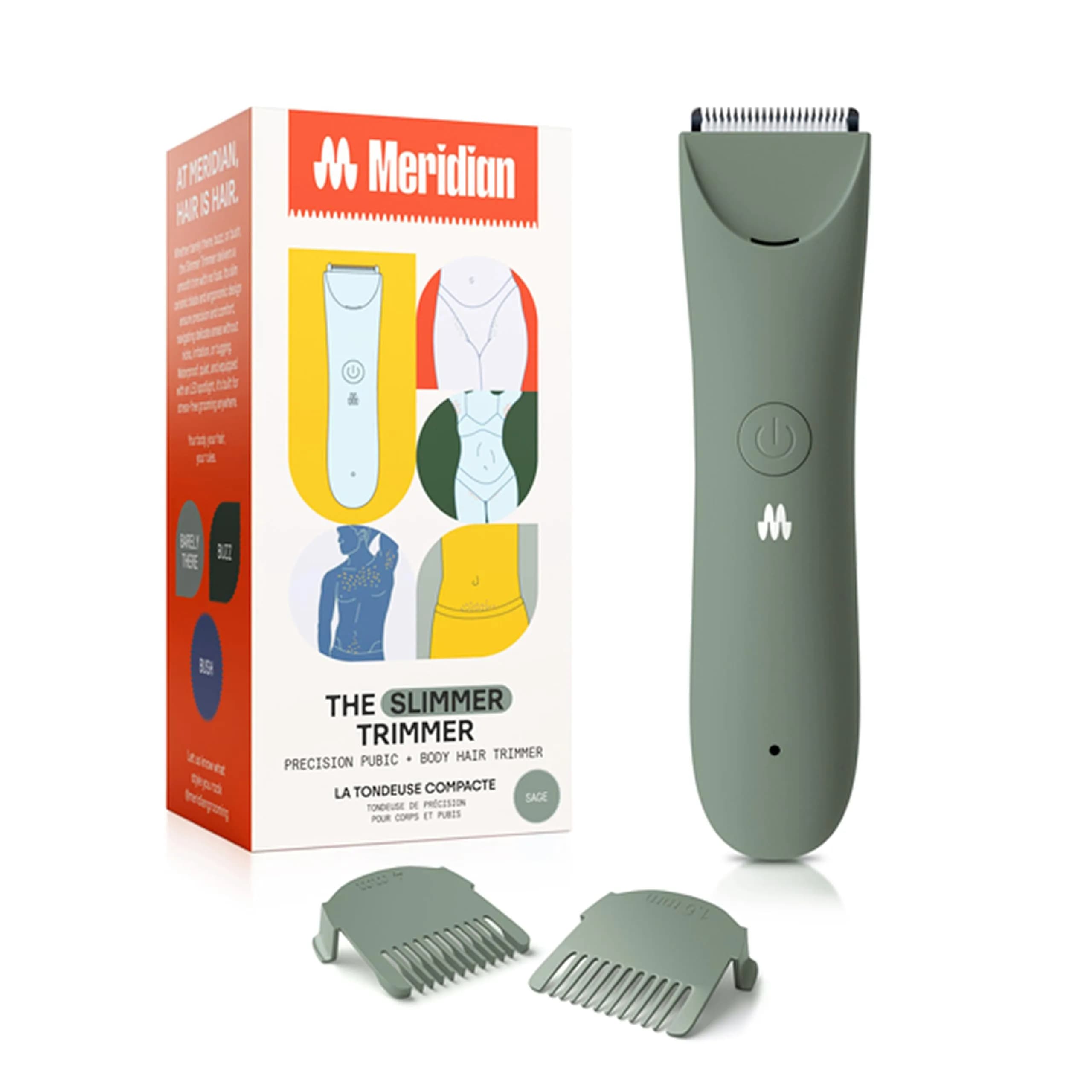 MERIDIAN The Slimmer Trimmer Waterproof Bikini Trimmer for Women Sage | Gentle, Cordless & Travel-Ready