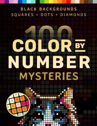 Majosta 100 Color by Number Mysteries: A Coloring Book for Adults Relaxation and Wonder – Squares, Diamonds, Dots (Pixelcolorist Quest) 209 Pages | Engaging Pixel Art for Mindful Coloring thumbnail 1