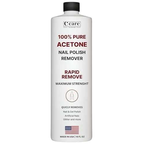 C CARE 16 Fl oz Acetone Nail Polish Remover | Rapid Gel & Glitter Removal, Professional Quality thumbnail 1