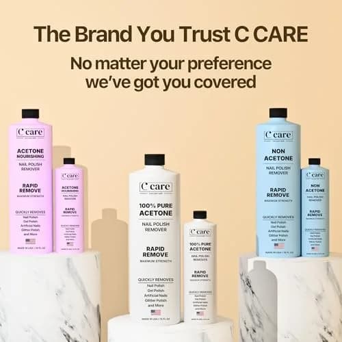 C CARE 16 Fl oz Acetone Nail Polish Remover | Rapid Gel & Glitter Removal, Professional Quality thumbnail 6