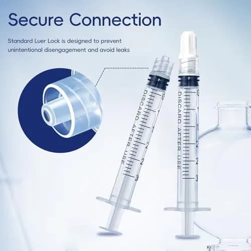 ZWCP 3mL Luer Lock Syringe (No Needle) - Sterile, Individually Wrapped, Pack of 20 | Accurate Liquid Measurement thumbnail 6