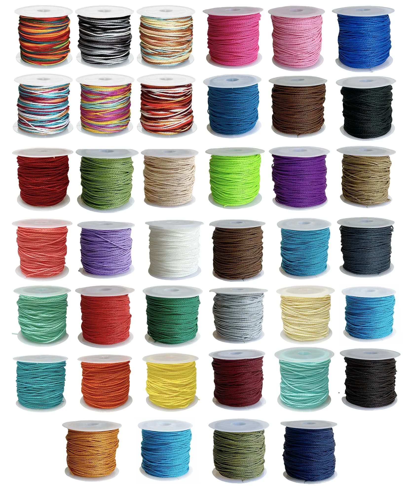 Phinicco Waxed Polyester Cord 40 Colors 400m | Waterproof Jewelry String for Bracelets & Jewelry Making — 40 Colors 900 m