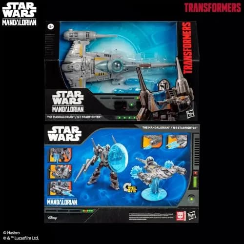 Transformers x Star Wars The Mandalorian N-1 Starfighter Action Figure 18cm (7.5-Inch) | Converts in 37 Steps thumbnail 9