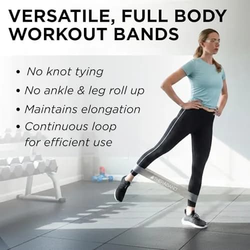 THERABAND Resistance Band Loop Set of 3, 12" (30.48 cm) Black/Silver/Gold | Advanced Strength & Mobility Training thumbnail 7