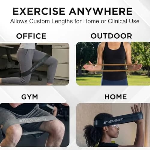 THERABAND Resistance Band Loop Set of 3, 12" (30.48 cm) Black/Silver/Gold | Advanced Strength & Mobility Training thumbnail 8
