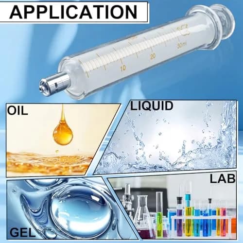 Jiaxix 30ml/cc Glass Syringe with Metal Head and Caps (2-Pack, 60ml Total) | Reusable, High-Temp Resistant, Clear Scale thumbnail 4
