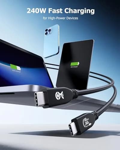 Cable Matters USB4 Cable 4.9ft | 80Gbps Thunderbolt 5/4 Compatible, 8K Video, 240W Power thumbnail 6