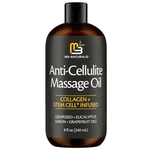 M3 Naturals Anti Cellulite Oil & Lymphatic Drainage Massager Kit | 8 fl oz (237 ml) | Smoother Skin thumbnail 2