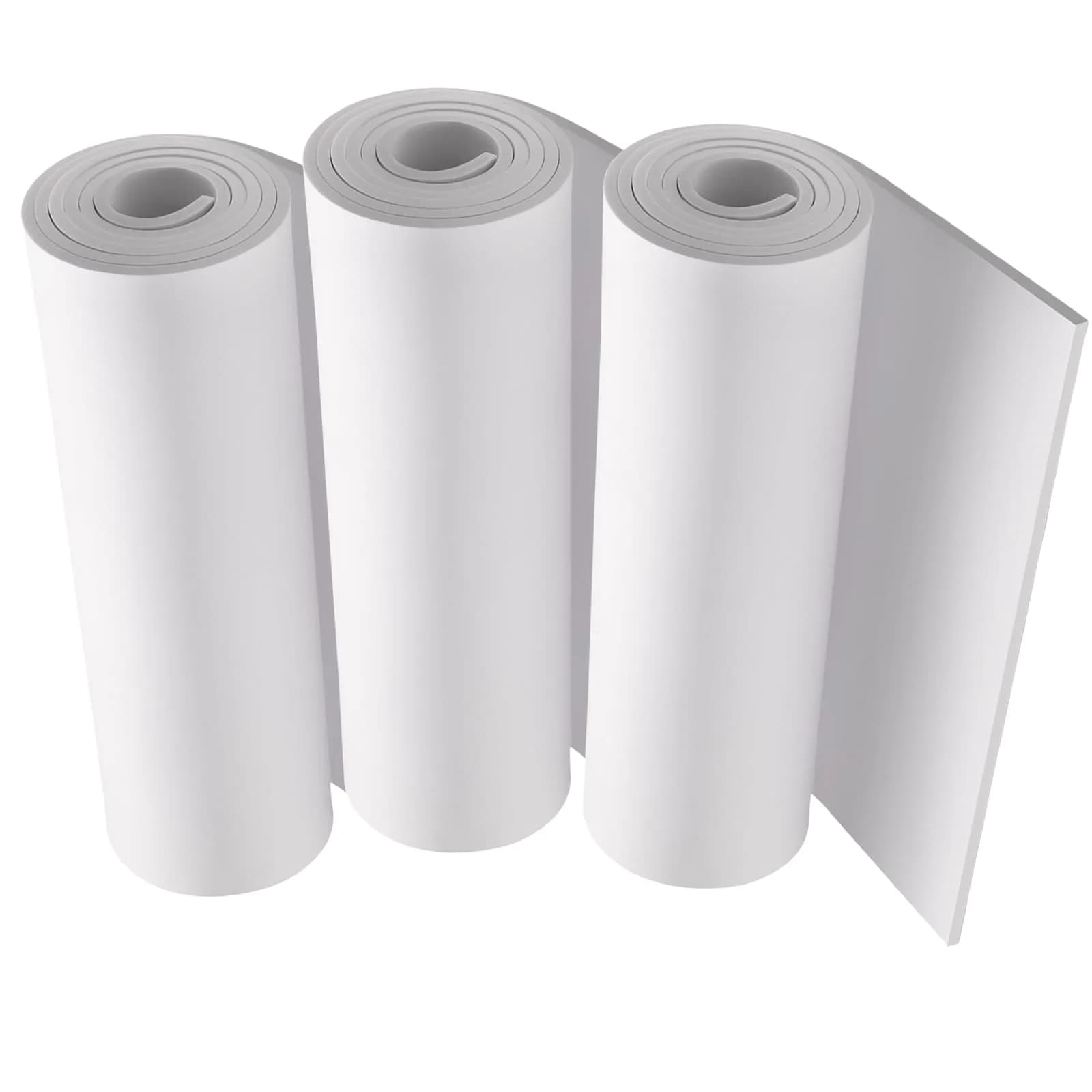 MEARCOOH White EVA Foam Sheets Roll 5mm Thick (150cm x 35.5cm) | Premium Cosplay Craft Foam for Beginners — 3PCS:White