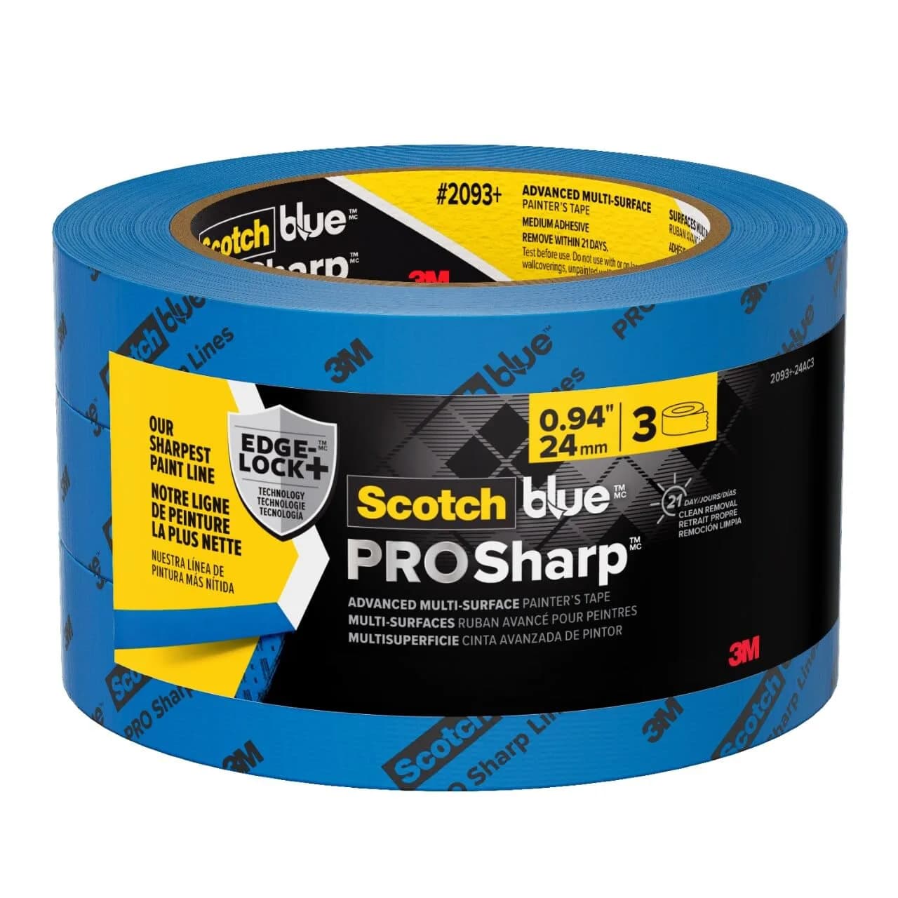 ScotchBlue PROSharp Painter's Tape 0.94 in x 60 yd | Sharp Paint Lines, Indoor & Outdoor Use — Blue