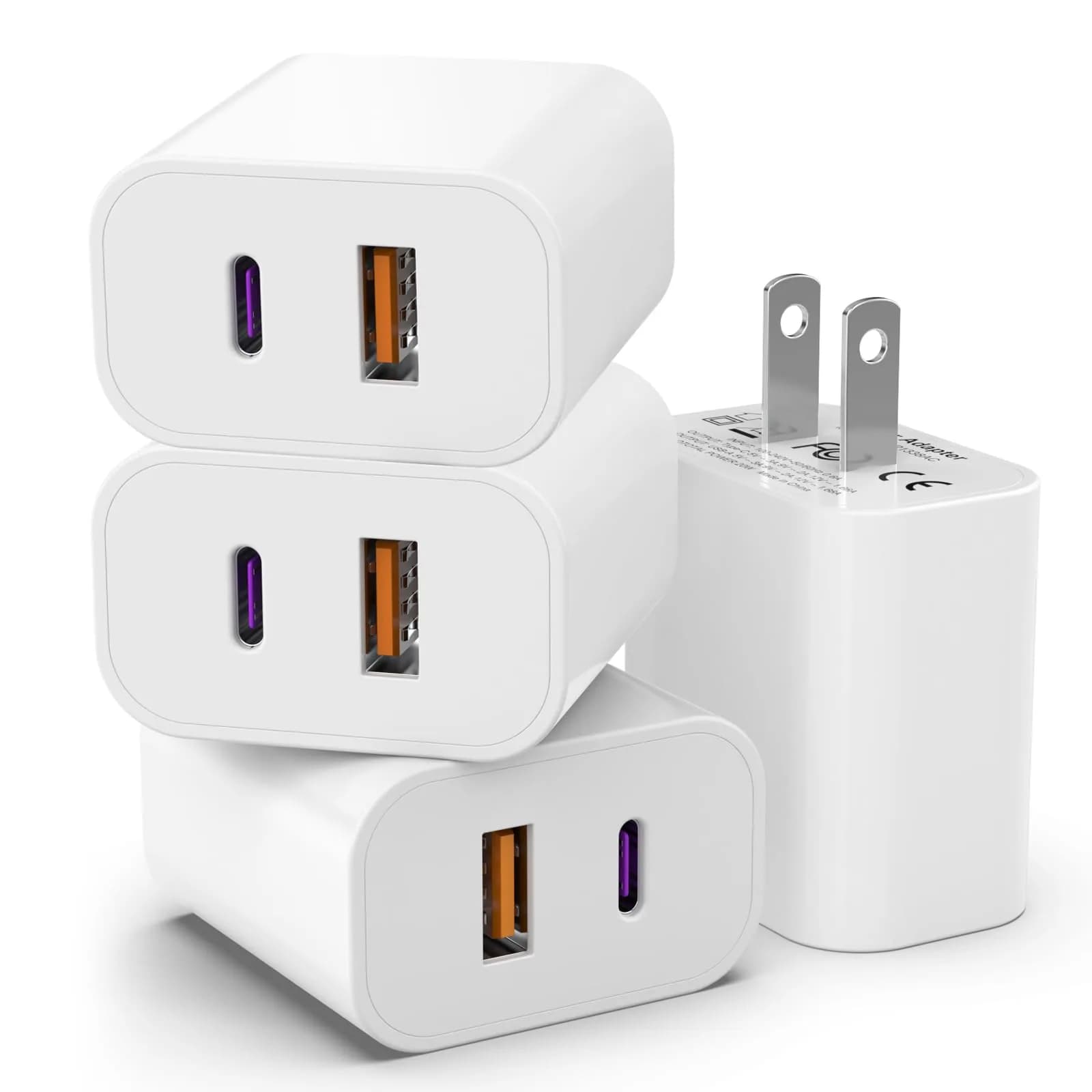 iGENJUN 4 Pack USB C Charger Block 20W Dual Port | Fast Charging for iPhone & Android - main product image