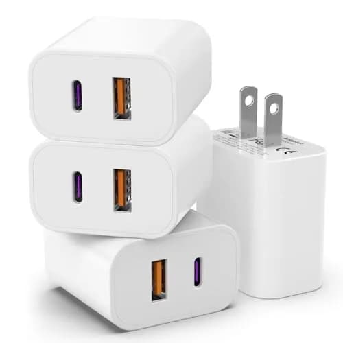 iGENJUN 4 Pack USB C Charger Block 20W Dual Port | Fast Charging for iPhone & Android thumbnail 1