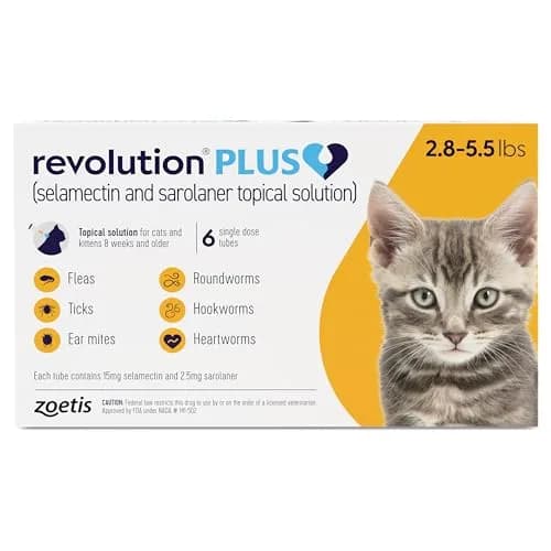 Revolution Plus Topical Solution for Cats 2.8-5.5 lbs | 7-in-1 Parasite Protection thumbnail 1
