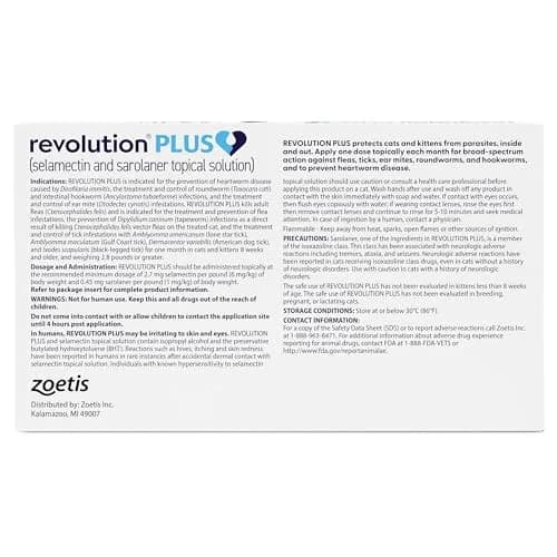 Revolution Plus Topical Solution for Cats 2.8-5.5 lbs | 7-in-1 Parasite Protection thumbnail 2