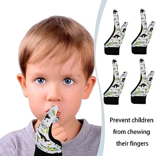 Yxmeiguo Thumb Sucking Guard Gloves for Kids 5-12 | Anti Nail Biting Finger Protector thumbnail 3