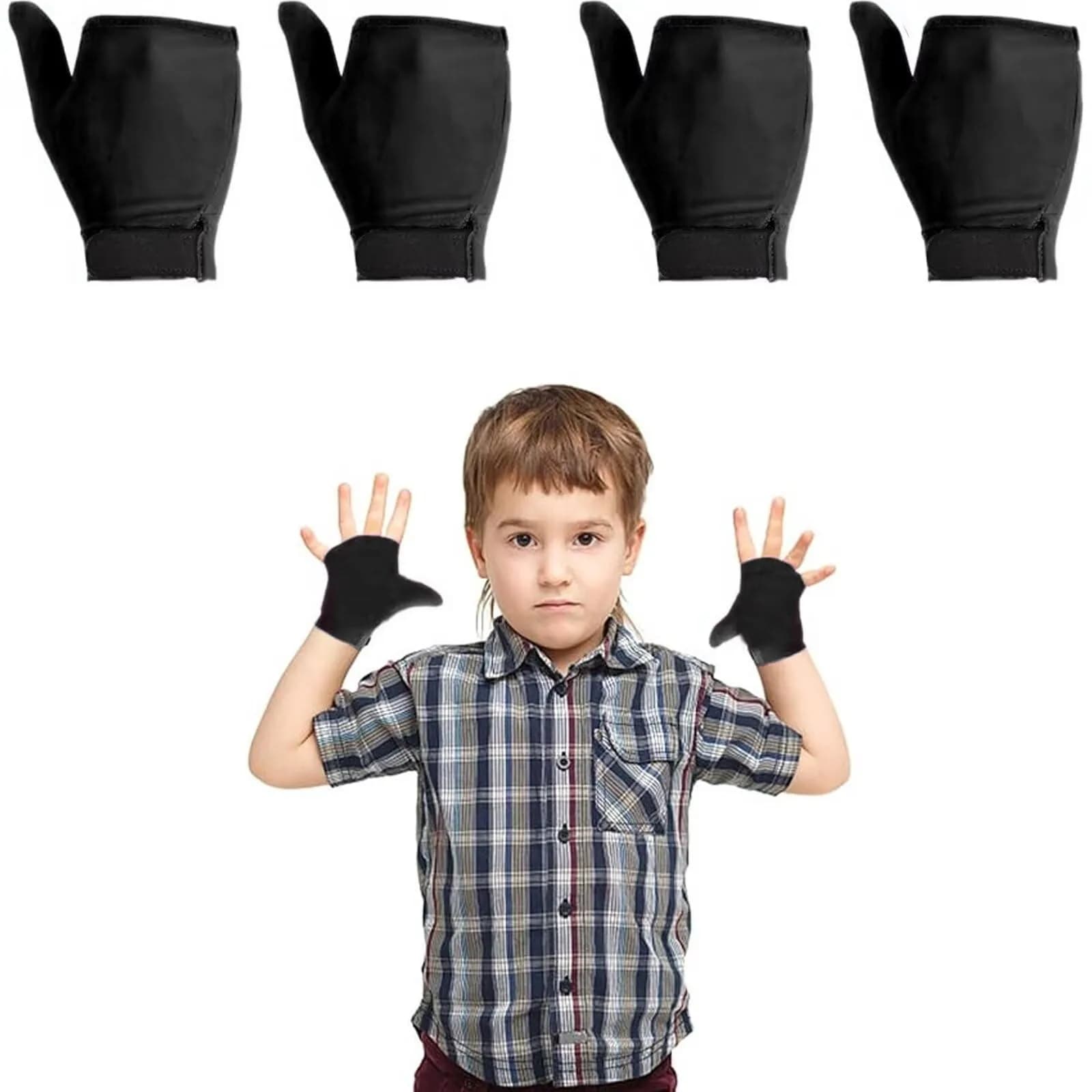 Yxmeiguo Kids Thumb Sucking Guard Gloves | Anti Nail Biting Finger Protector for Ages 5-12
