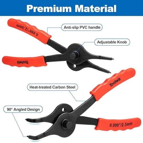 Toolwiz Snap Ring Pliers Set, 10 Pcs | Heavy Duty Circlip & Retaining Ring Tools for Automotive & DIY thumbnail 4